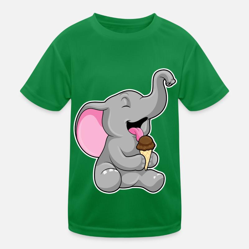Elefant mit Schoko Waffeleis Kinder Funktions-T-Shirt