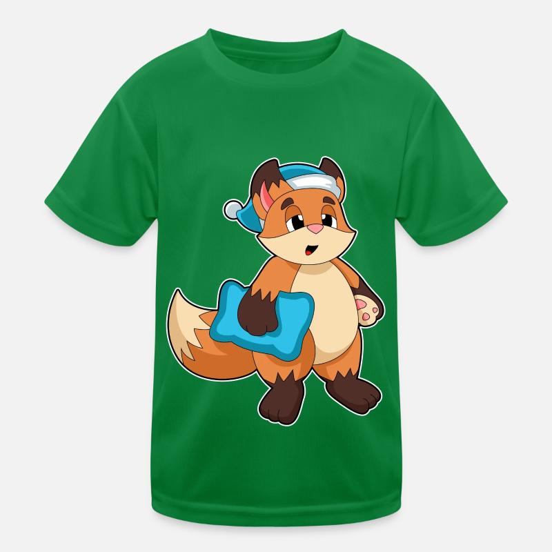 Fuchs mit Schlafmütze Kinder Funktions-T-Shirt