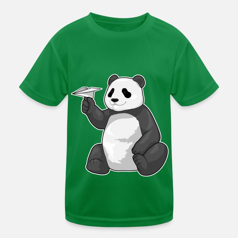 Panda Papierflieger Kinder Funktions-T-Shirt