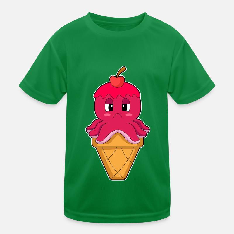 Krake Waffeleis Kirsche Kinder Funktions-T-Shirt