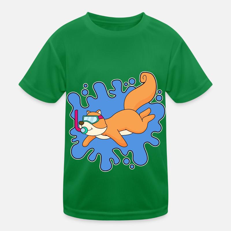 Squirrel Diver Snorkel Kids Functional T-Shirt