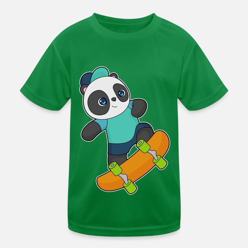 Panda Skater Skateboard Kinder Funktions-T-Shirt