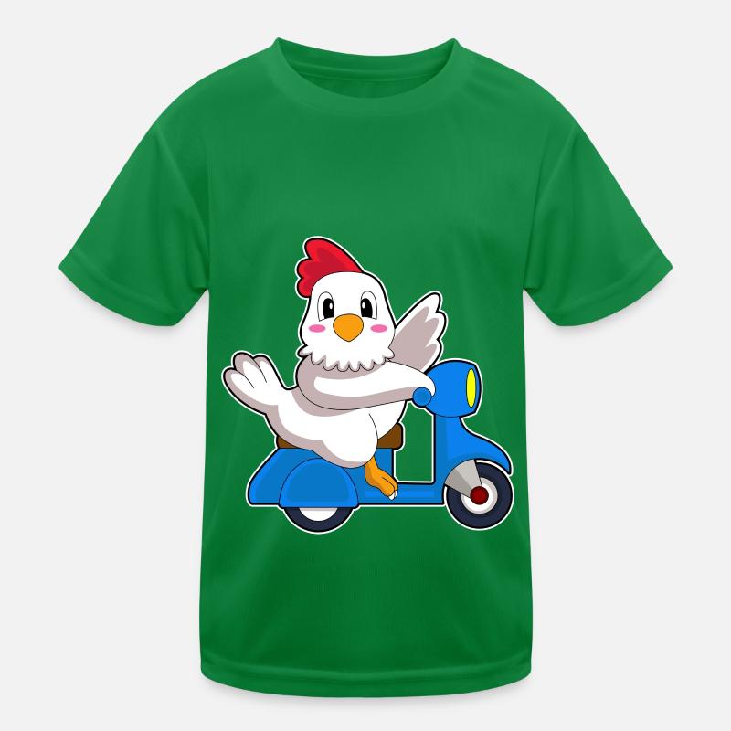 Huhn Motorroller Kinder Funktions-T-Shirt