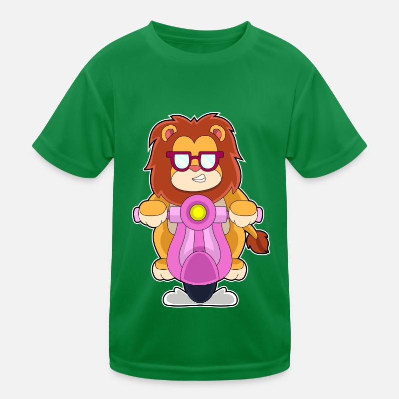 Löwe Motorroller Kinder Funktions-T-Shirt