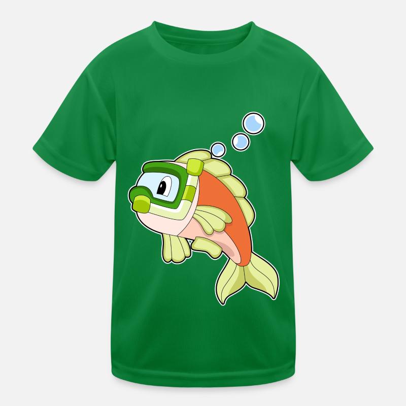 Fish Swimming Snorkel Kids Functional T-Shirt