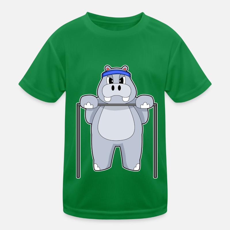 Hippo Bodybuilding Pull-ups Kids Functional T-Shirt