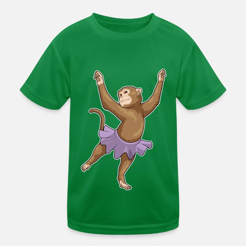 Monkey Ballerina Ballet Dance Kids Functional T-Shirt