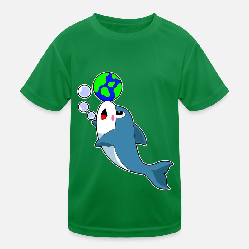 Delfin Erde Kinder Funktions-T-Shirt