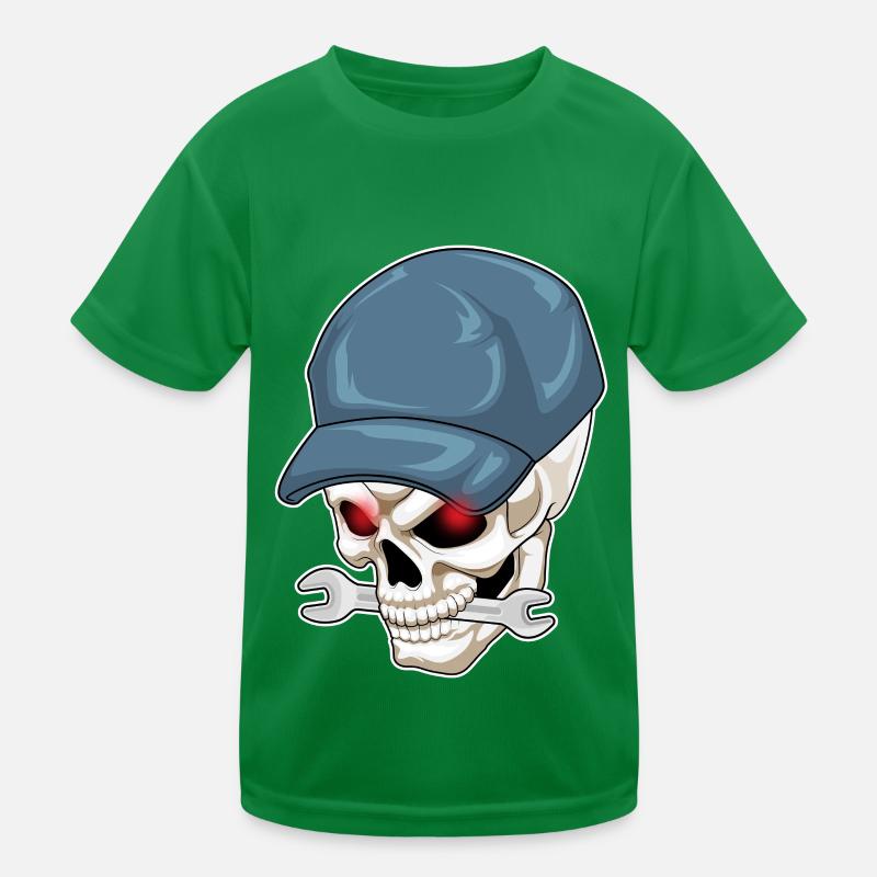 Totenkopf Handwerker Schraubenschlüssel Kinder Funktions-T-Shirt