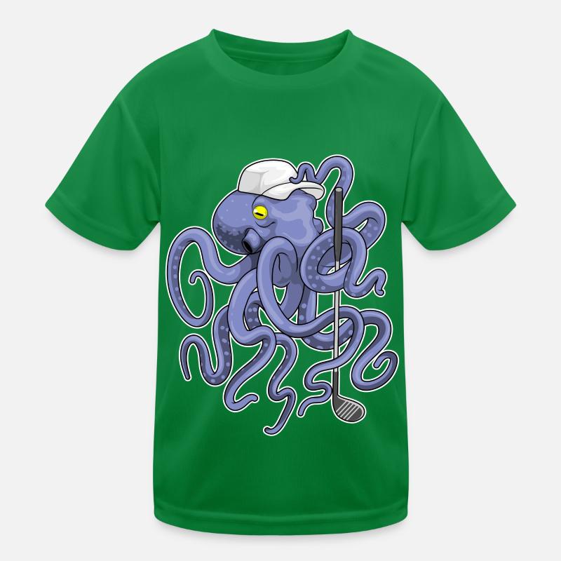 Krake Golf Golfschläger Kinder Funktions-T-Shirt