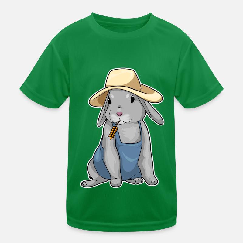 Rabbit Farmer Wheat Kids Functional T-Shirt