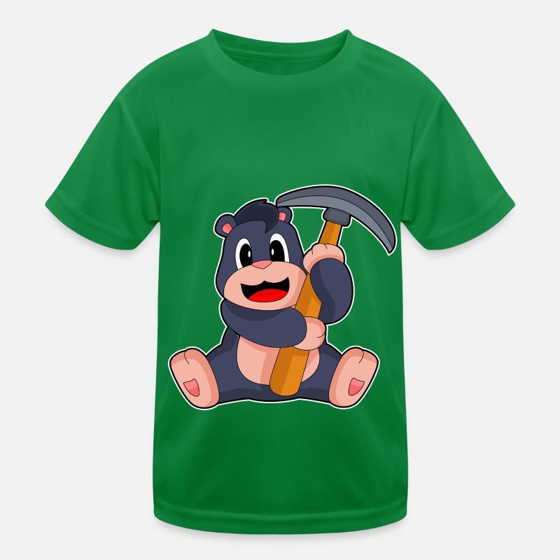 Mole Miner Pickaxe Kids Functional T-Shirt