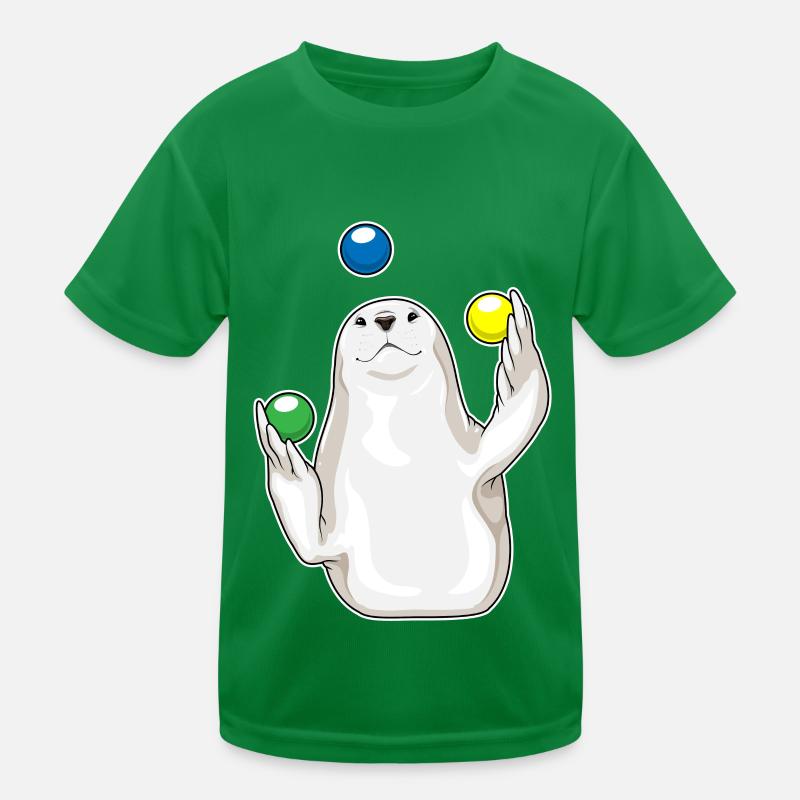 Seal juggler juggling Kids Functional T-Shirt