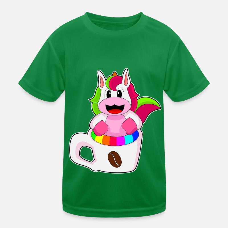 Einhorn Kaffee Kaffeebecher Kinder Funktions-T-Shirt