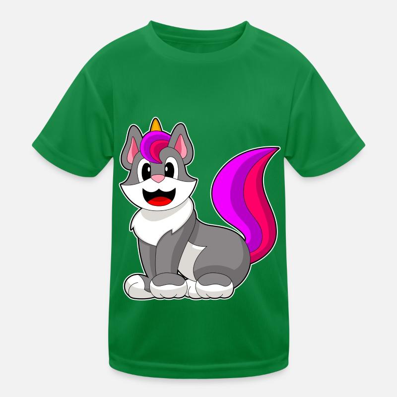 Katze Einhorn Kinder Funktions-T-Shirt