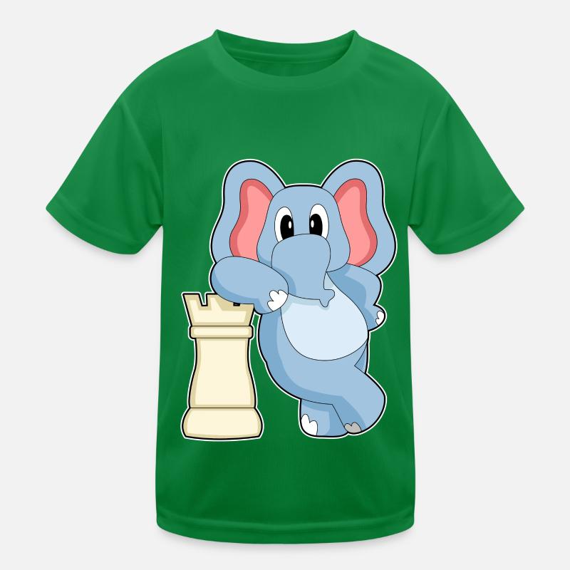 Schachfigur Turm Elefant Schach - Kinder Funktions-T-Shirt - Kelly Green