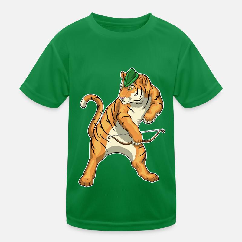 Tiger Archer Bow Kids Functional T-Shirt