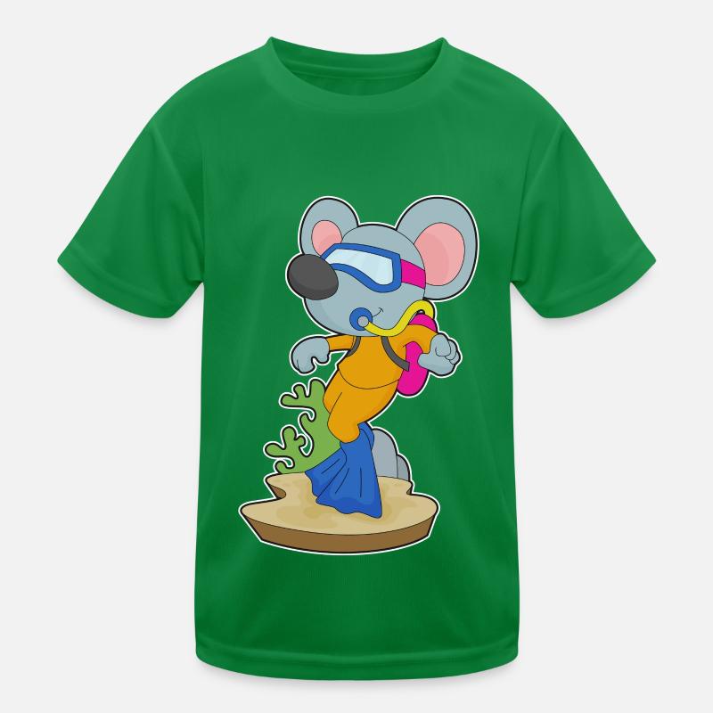 Souris Plongeur Bouteille d’oxygène Plongée T-shirt sport Enfant