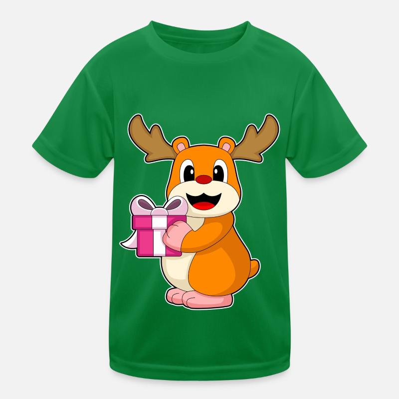 Hamster Christmas Package Kids Functional T-Shirt