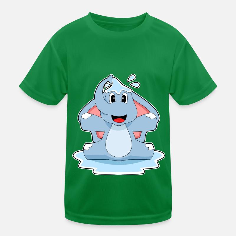 Elefant Planschen Wasser Kinder Funktions-T-Shirt