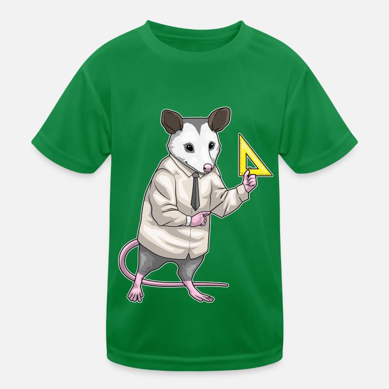 Opossum Teacher Triangle Ruler Math Kids Functional T-Shirt