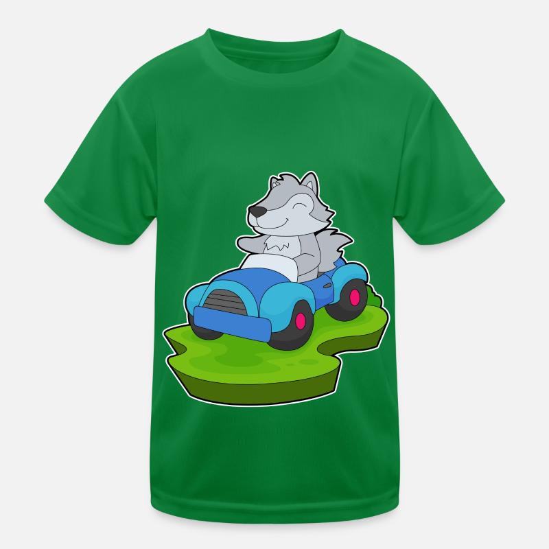 Wolf Auto Kinder Funktions-T-Shirt