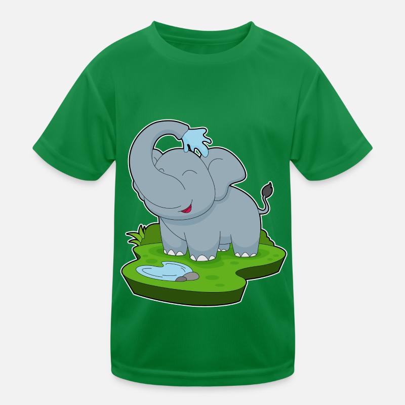 Elephant Bathing Water Kids Functional T-Shirt