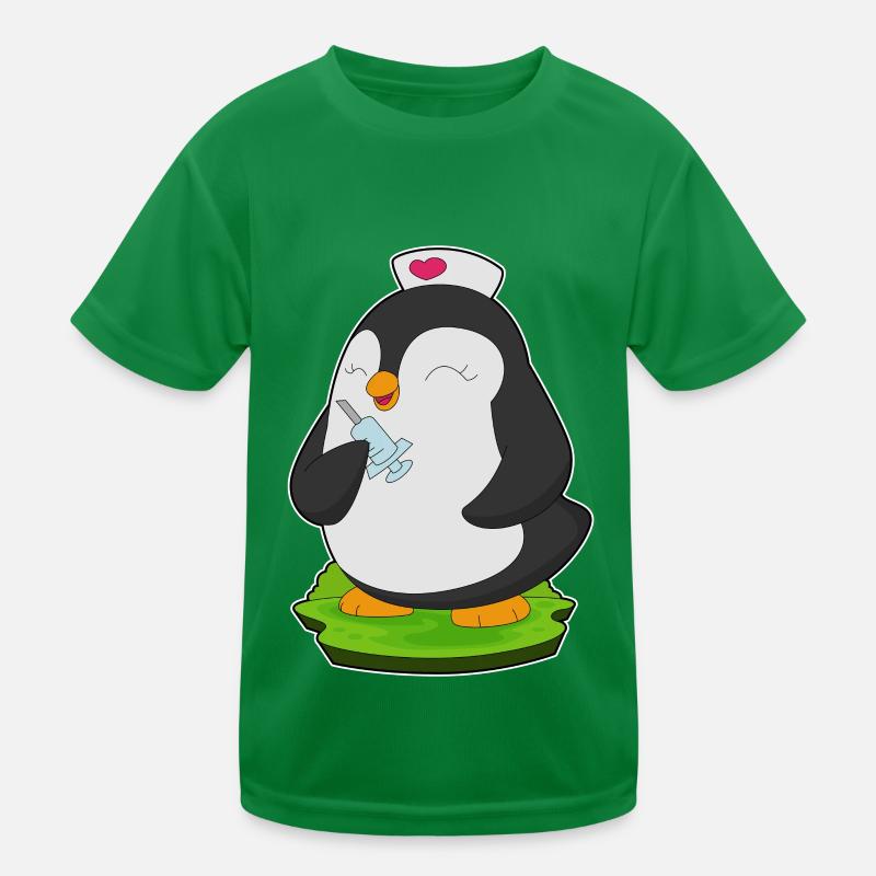 Pinguin Krankenschwester Spritze Kinder Funktions-T-Shirt
