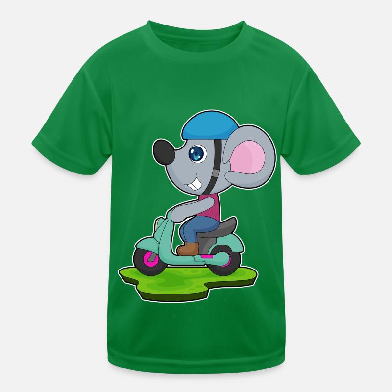 Maus Motorrad Kinder Funktions-T-Shirt