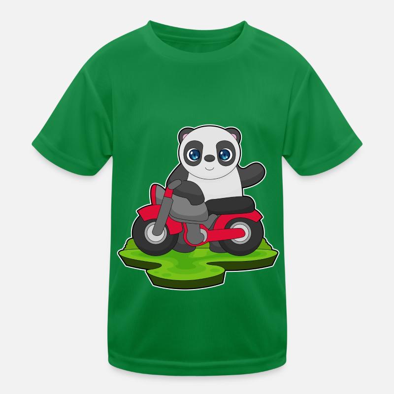 Panda Motorrad Kinder Funktions-T-Shirt
