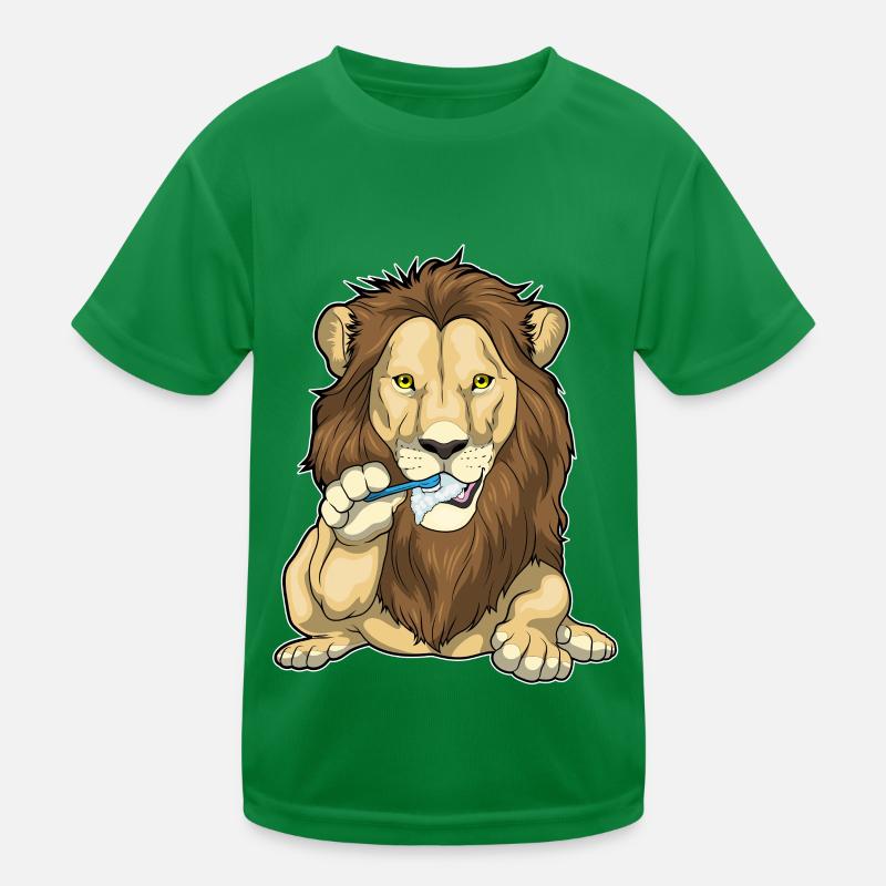 Lion Brushing Toothbrush Kids Functional T-Shirt