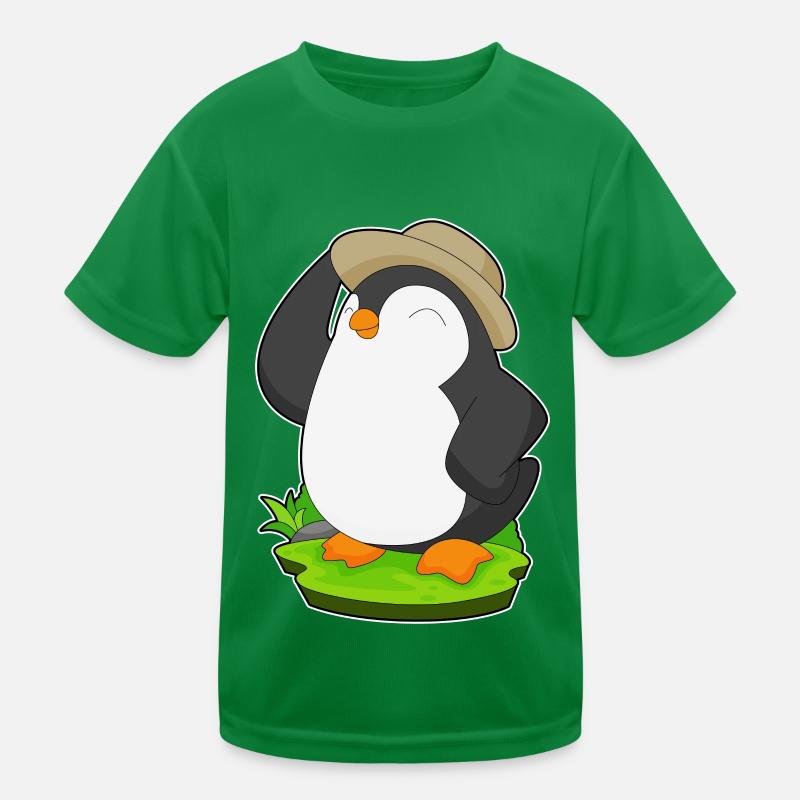 Pinguin Hut Kinder Funktions-T-Shirt