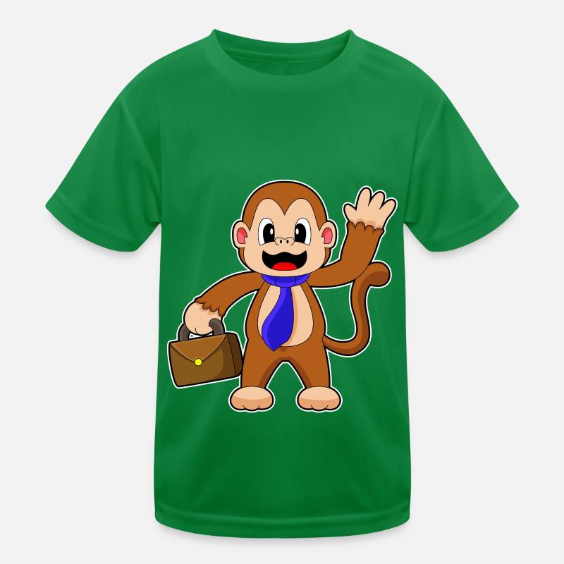 Affe Unternehmer Aktentasche Kinder Funktions-T-Shirt