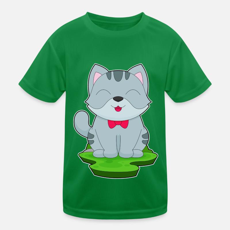 Cat Bow Kids Functional T-Shirt