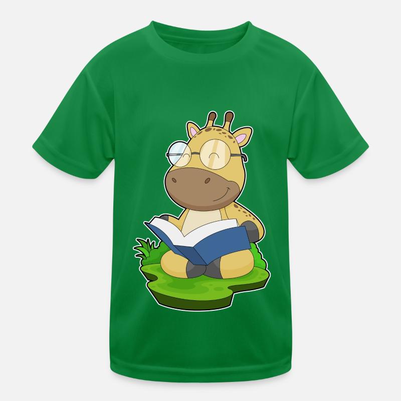 Giraffe Nerd Buch Kinder Funktions-T-Shirt