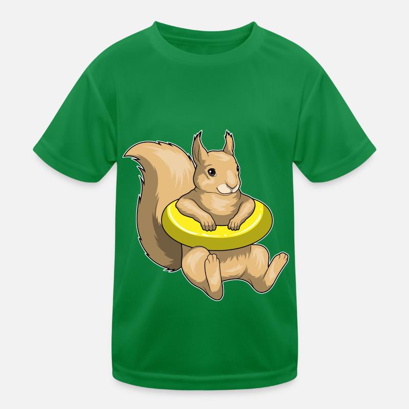 Eichhörnchen Schwimmen Schwimmring Kinder Funktions-T-Shirt