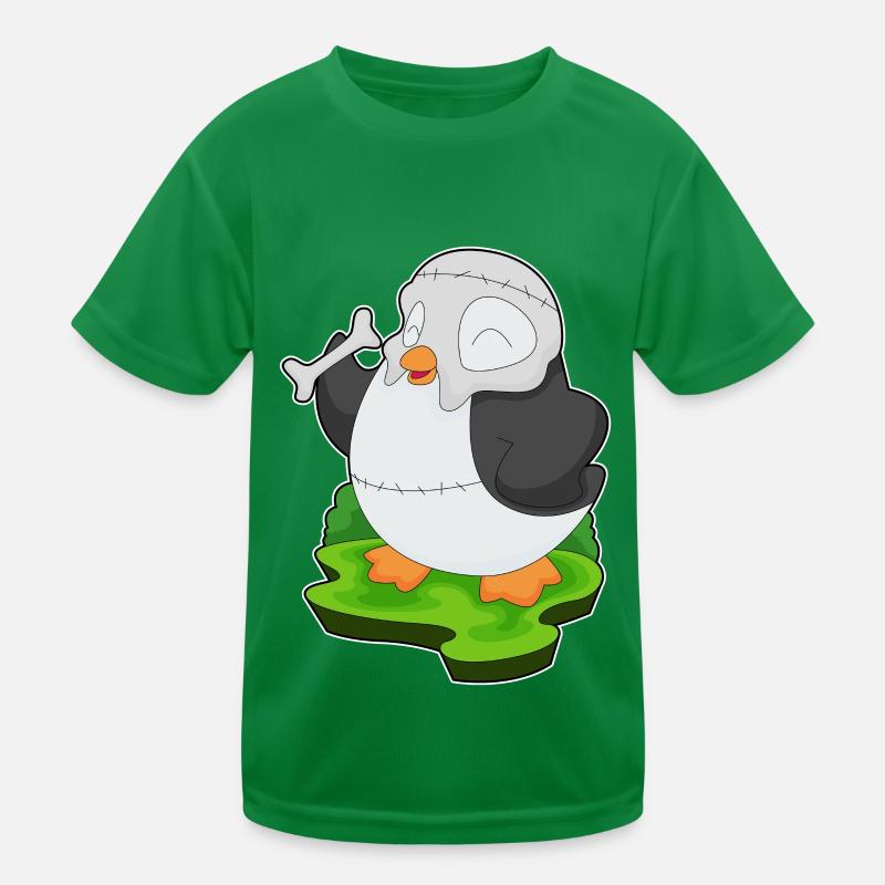 Penguin Halloween Mask Kids Functional T-Shirt