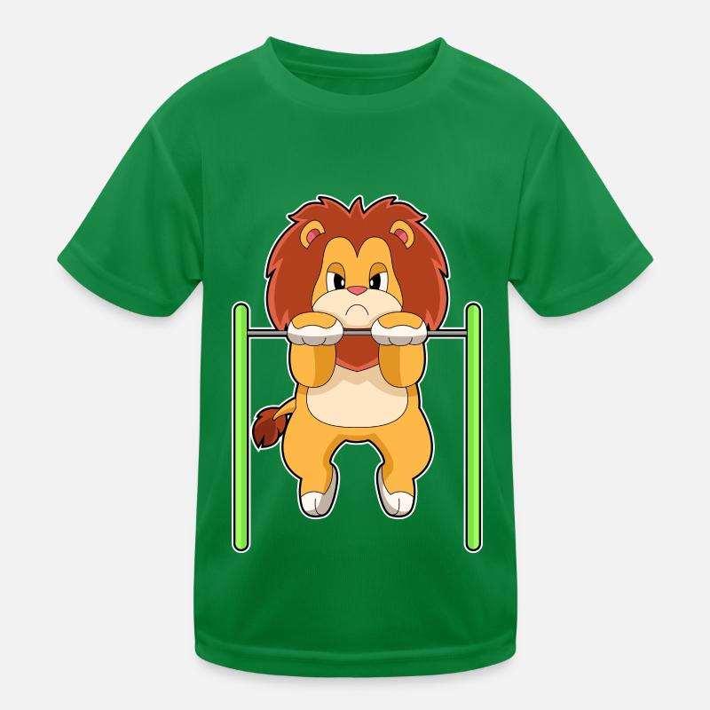 Lion Bodybuilding Pull-ups Kids Functional T-Shirt