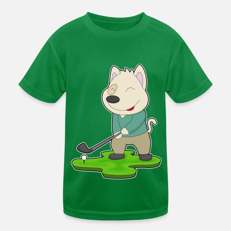 Hund Golf Golfschläger Kinder Funktions-T-Shirt