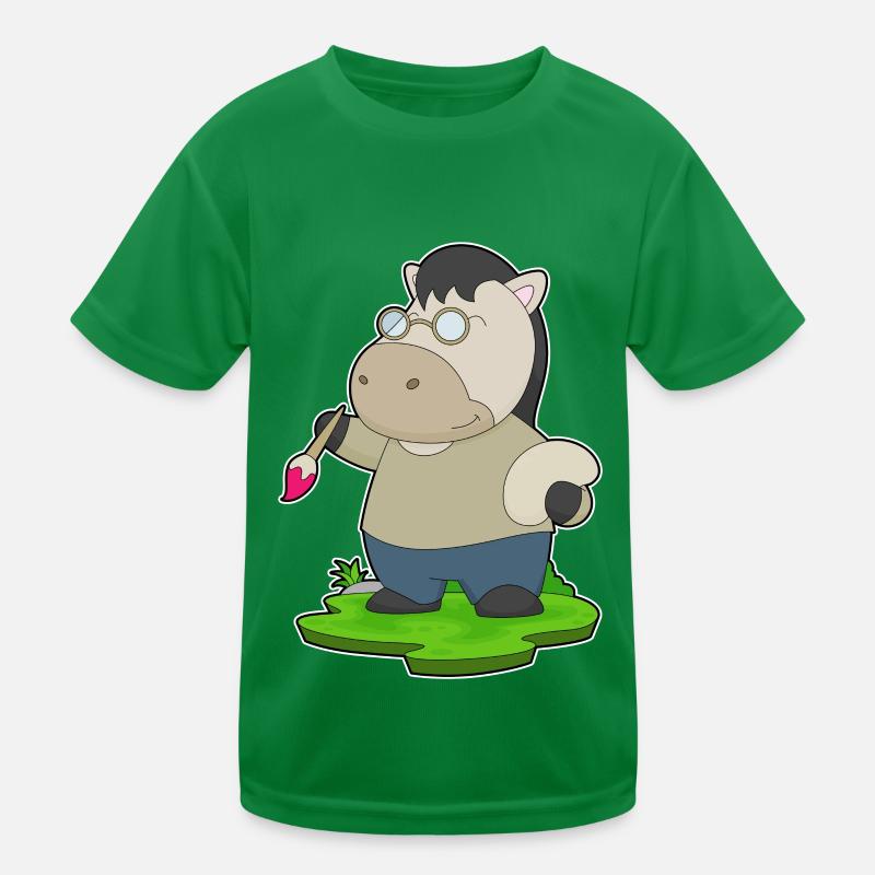 Pferd Maler Pinsel Malen Kinder Funktions-T-Shirt