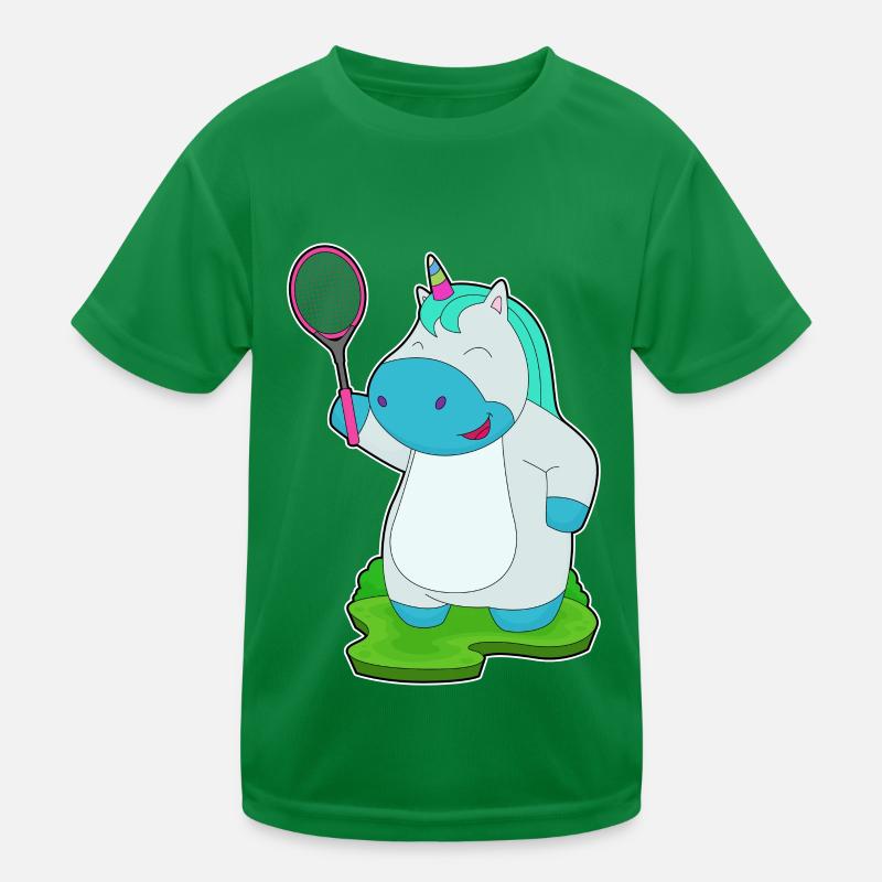 Unicorn Tennis Rackets Kids Functional T-Shirt
