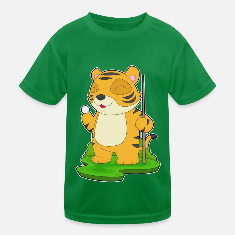 Tiger Billiard Queue Kinder Funktions-T-Shirt