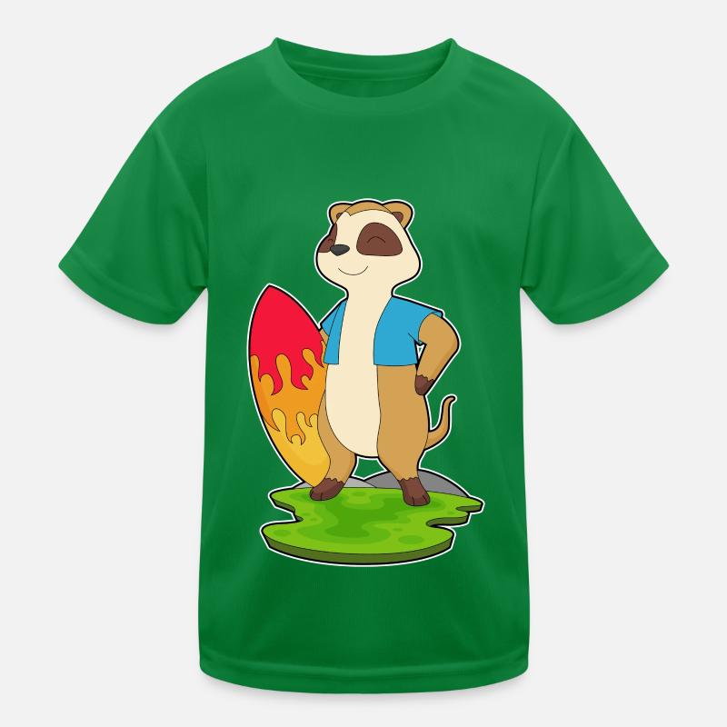 Erdmännchen Surfer Surfbrett Kinder Funktions-T-Shirt