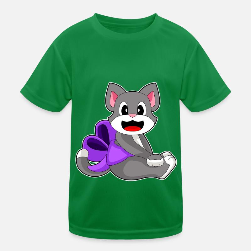 Cat Bow Kids Functional T-Shirt