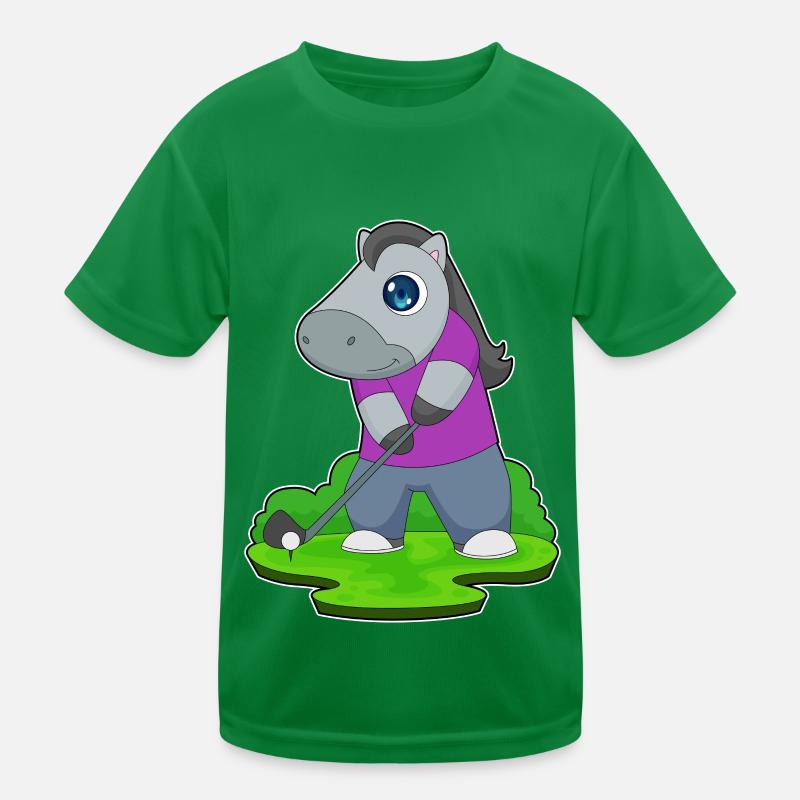 Pferd Golf Golfschläger Kinder Funktions-T-Shirt