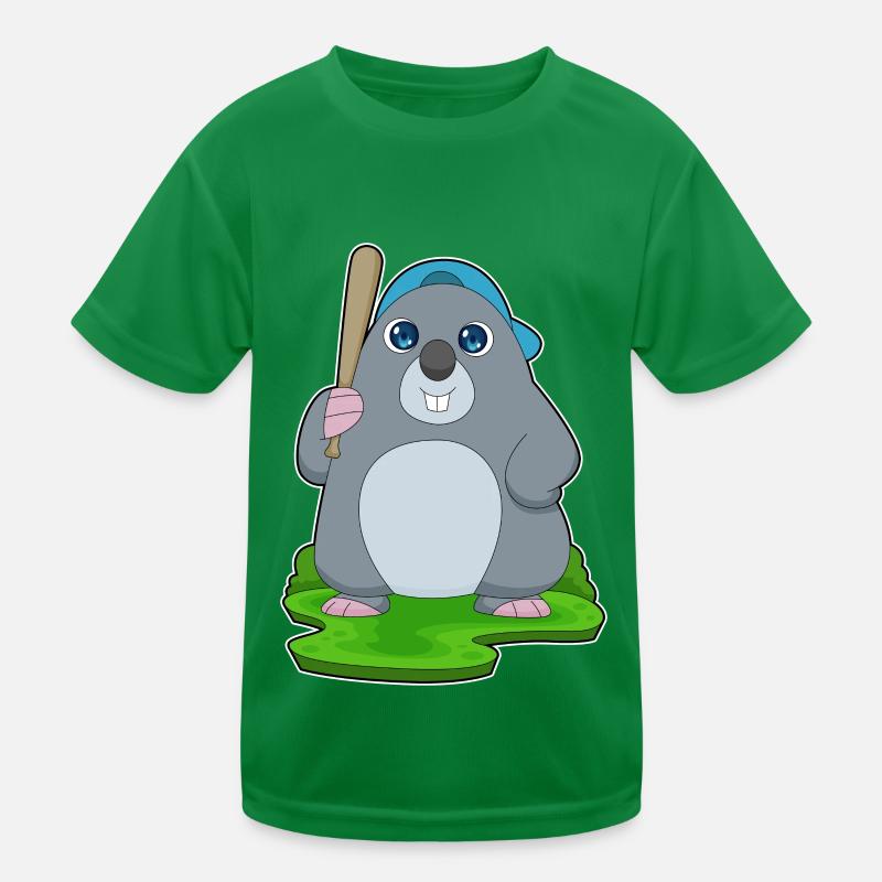 Maulwurf Baseball Baseballschläger Kinder Funktions-T-Shirt