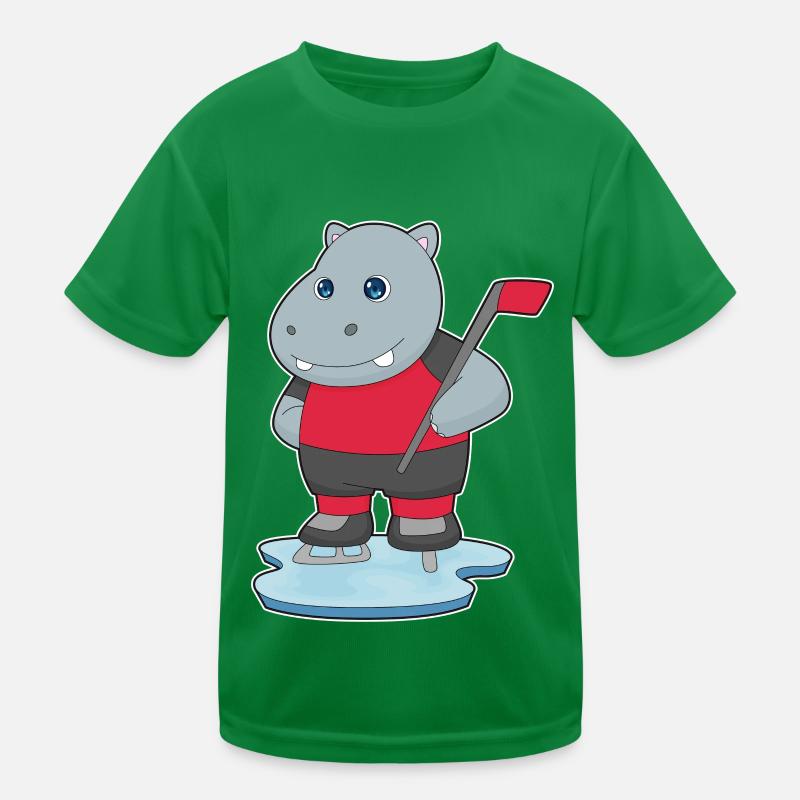 Nilpferd Eishockey Eishockeyschläger Kinder Funktions-T-Shirt