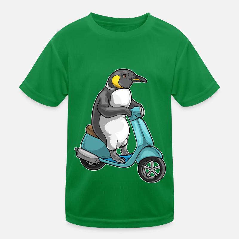 Pinguin Motorroller Kinder Funktions-T-Shirt