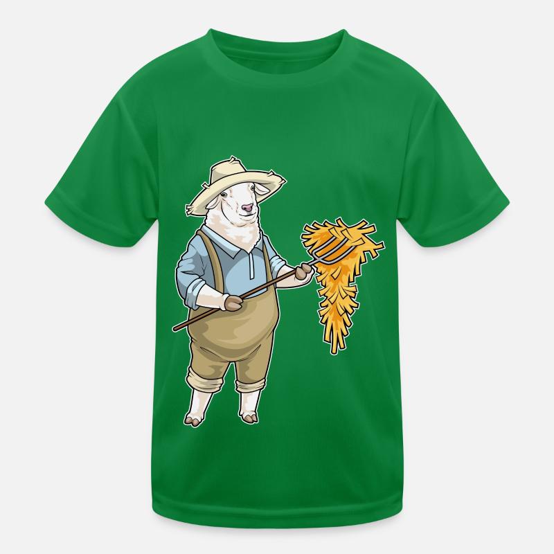Sheep Farmer Straw Kids Functional T-Shirt