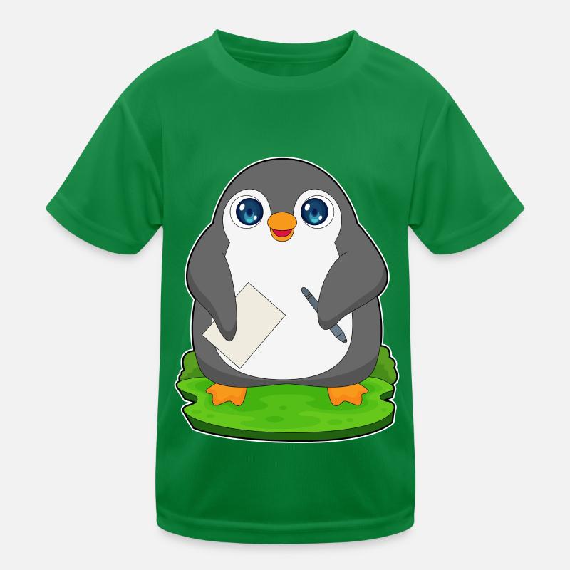 Pinguin Stift Papier Kinder Funktions-T-Shirt